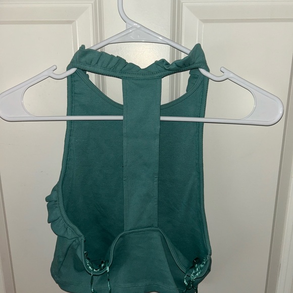 Zara Aqua Ruffle Tank Top - Picture 2 of 2